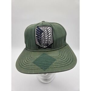 Attack on Titan Survey Corps Wings of Freedom Snapback Hat Olive Green Anime Cap